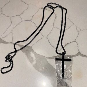 Black Cross Pendant Necklace